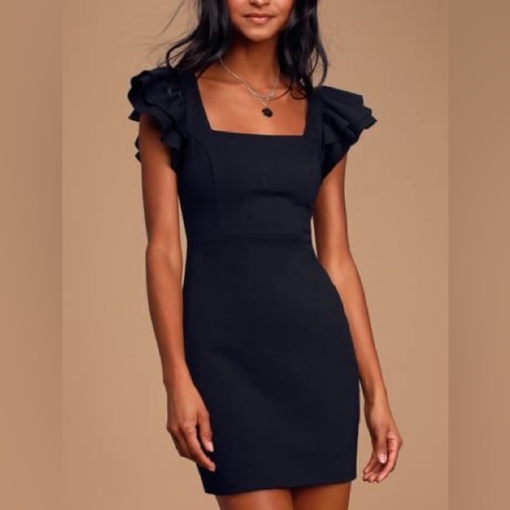 Lulus Black Mini Ruffle Dress 🖤